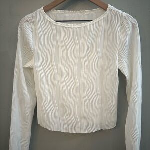 Elegant White Textured Women's Top
